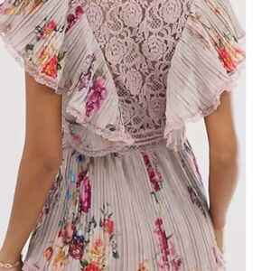 Lace and Beads Tiered Mini Dress